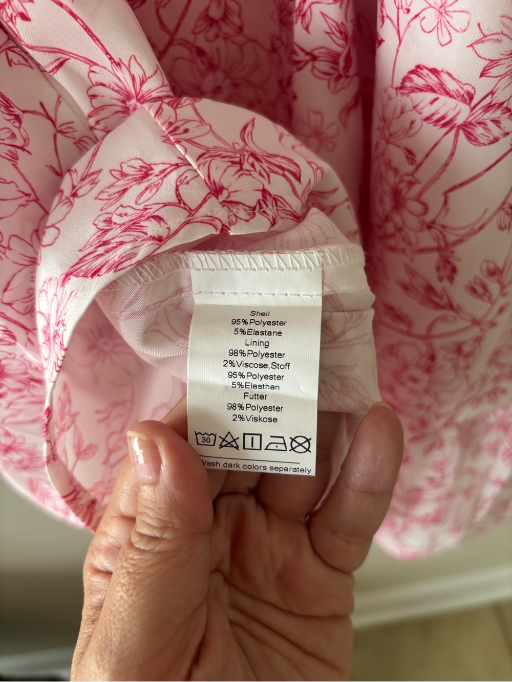 Scarlet Darkness Pink Floral Toile Milkmaid Dress - Picture 8 of 8